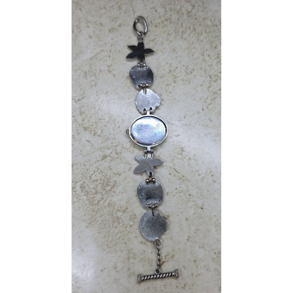 Geneva Platinum Womens Nautical Charm Bracelet Watch Shells Starfish 9060 - Picture 6 of 8